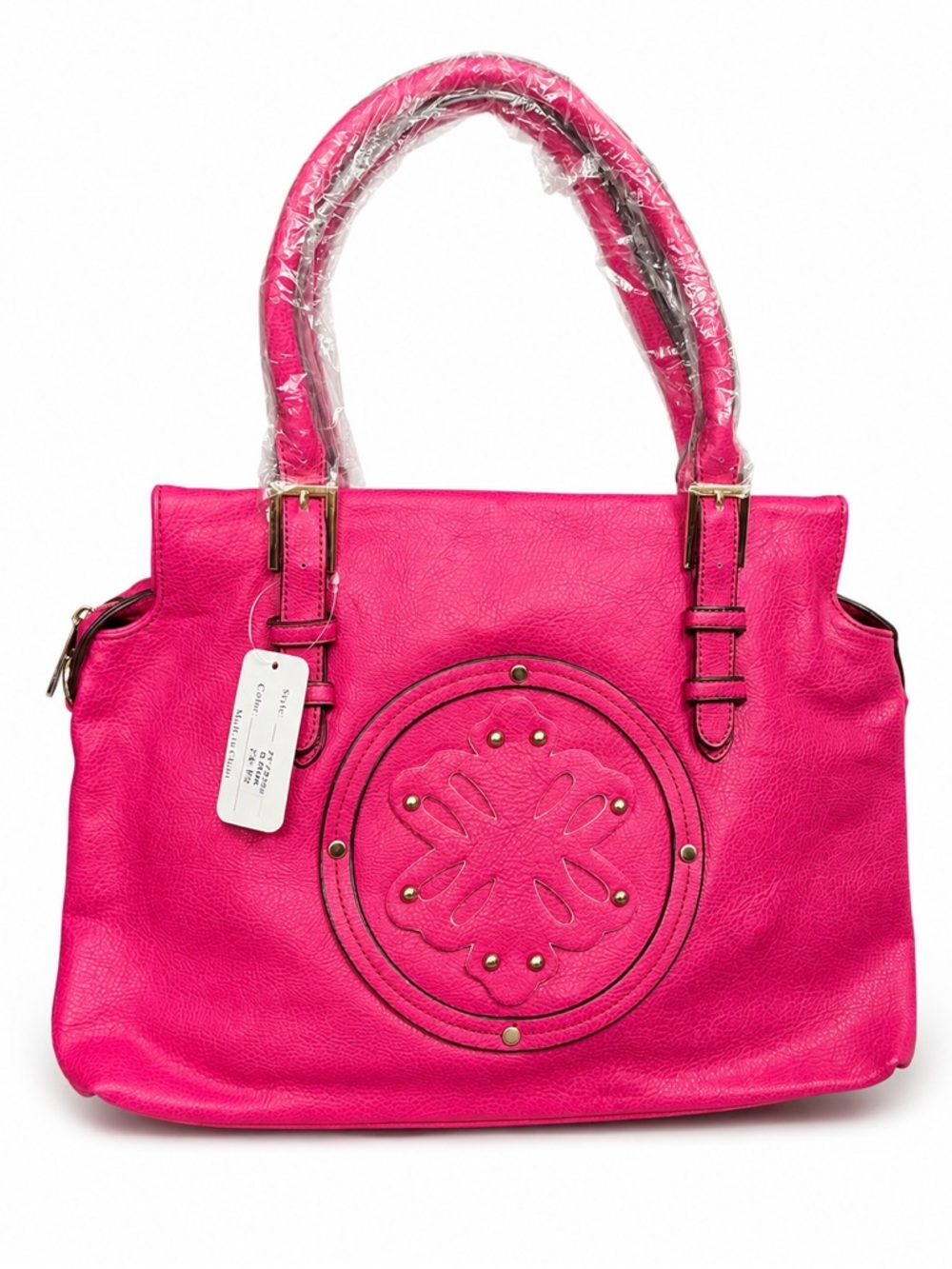 Hot Pink Large Tote Bag Medallion Crossbody Strap NWT